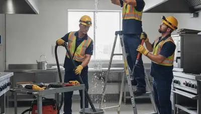 Emergency plumber repairing burst pipe in Lancaster, PA for urgent home plumbing service