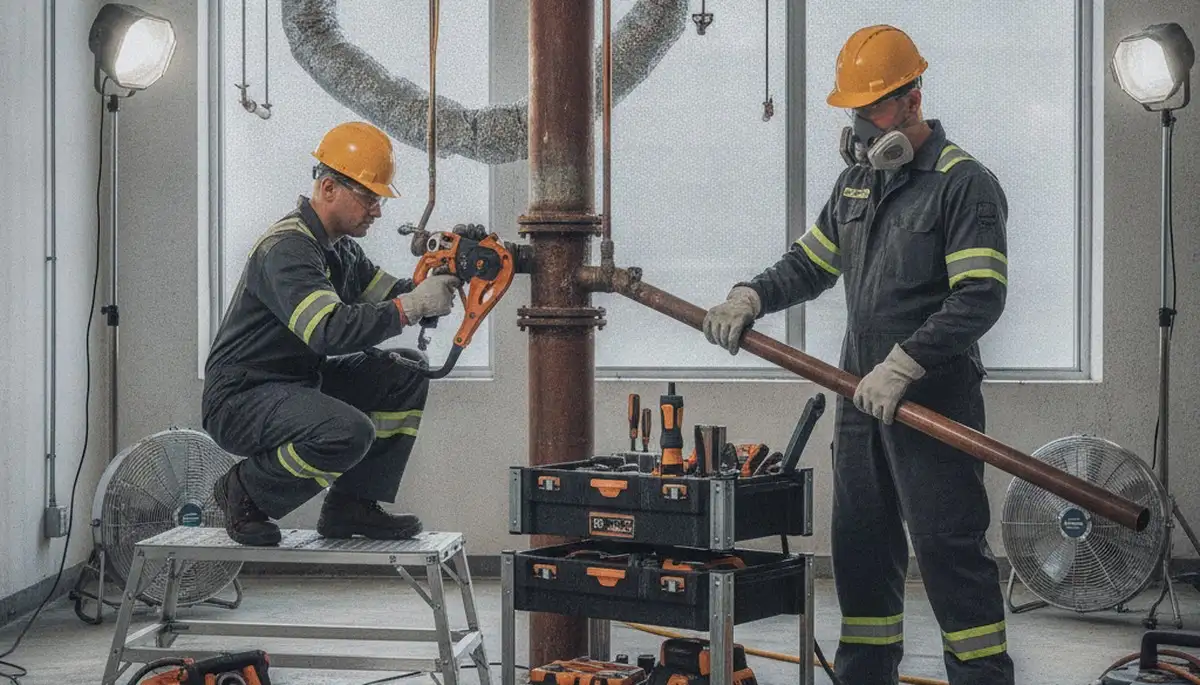 Lancaster, PA emergency plumber repairing burst pipe for fast residential plumbing service