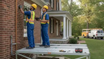 Lancaster, PA plumber repairing a pipe for local plumbing service