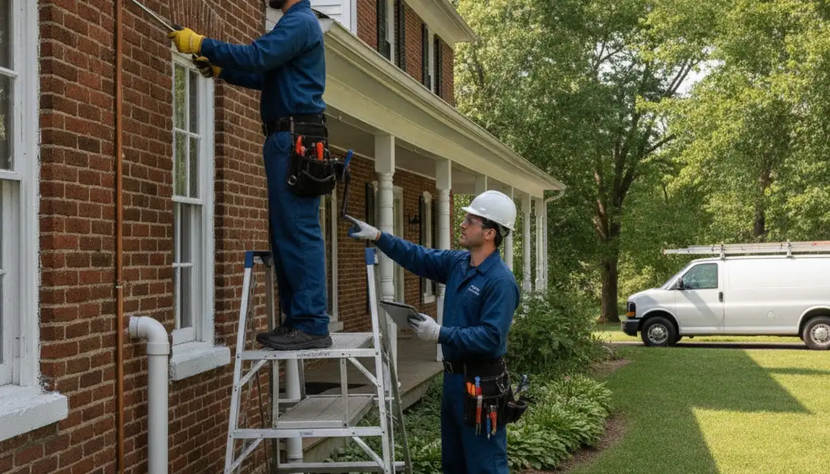 Lancaster, PA plumber repairing a residential pipe for plumbing service