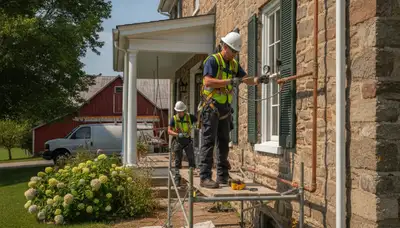 Lancaster, PA plumber repairing a residential pipe for plumbing service
