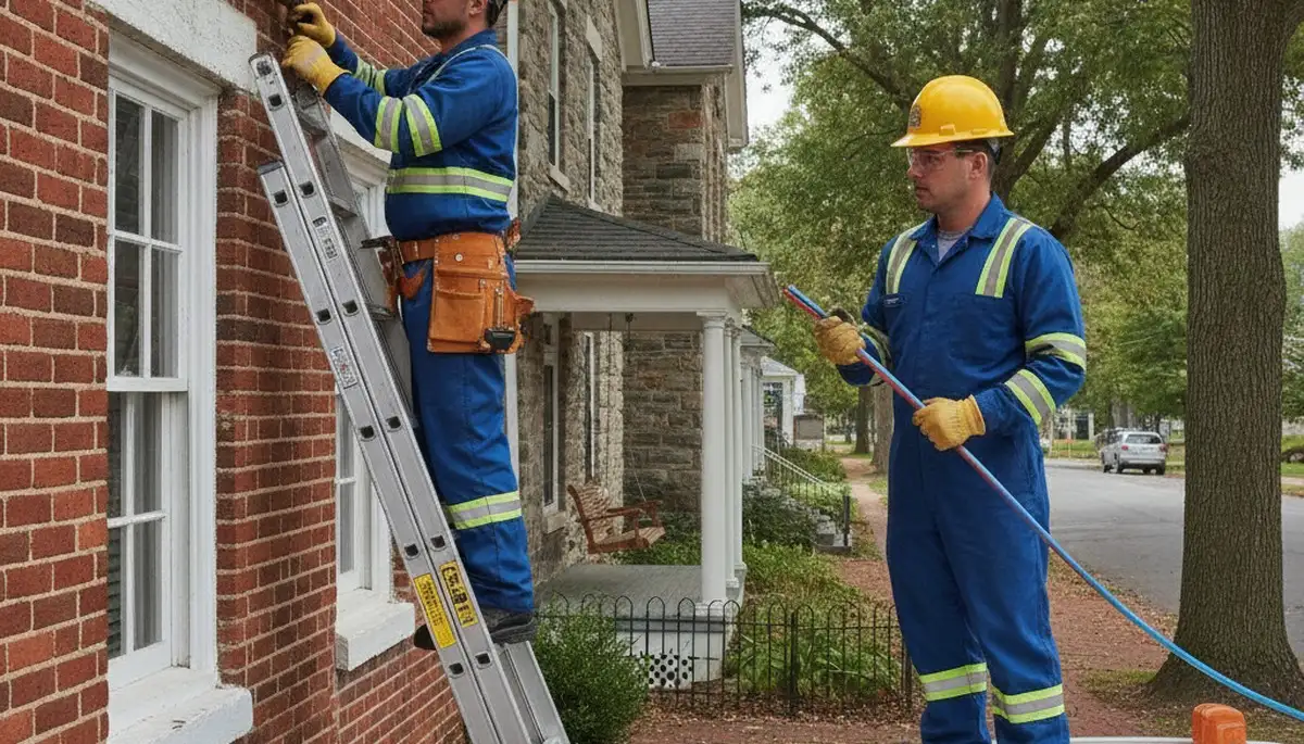 Plumber repairing a pipe in Lancaster, PA for reliable plumbing service