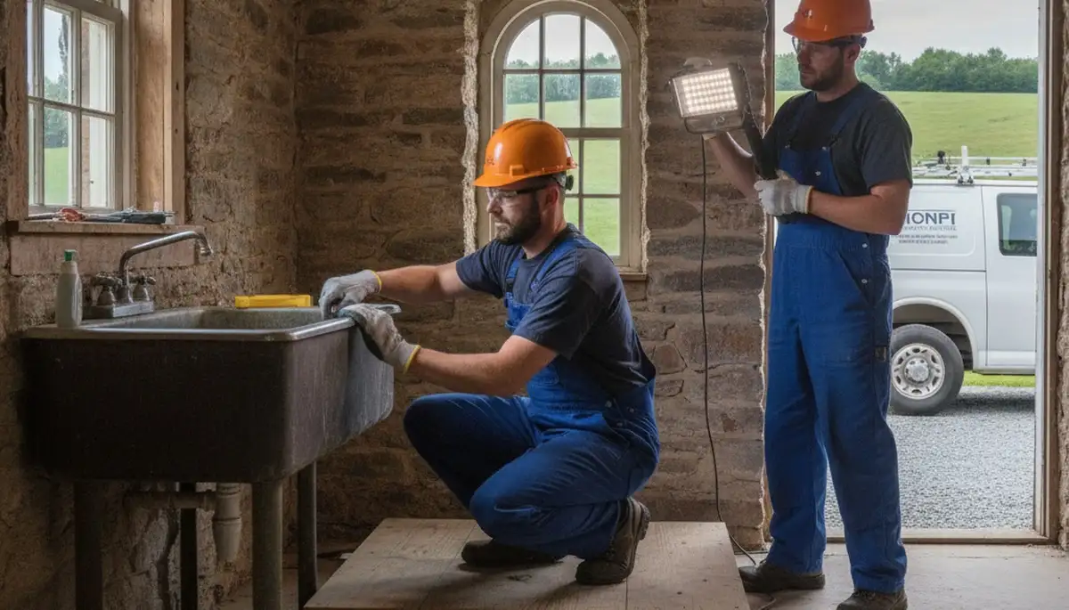 Lancaster, PA plumber repairing a leaking pipe for residential plumbing service