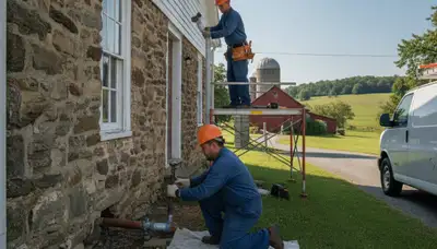 Lancaster, PA plumber repairing a residential pipe leak for prompt plumbing service