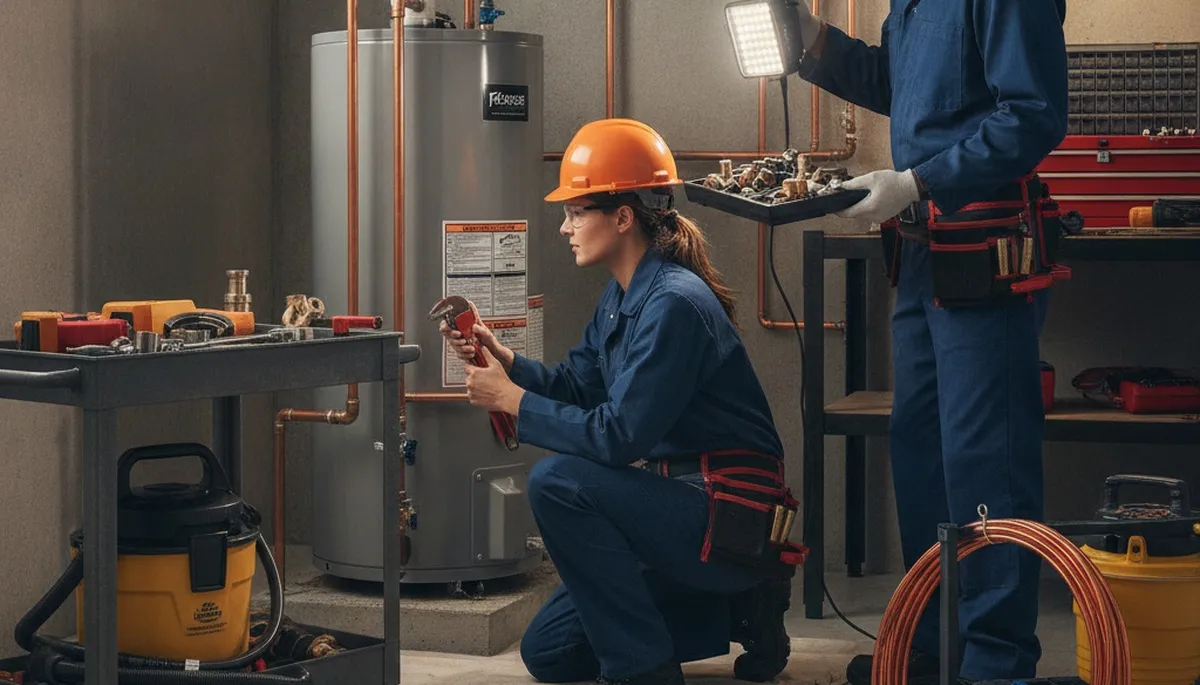 Lancaster, PA plumber repairing a residential pipe for same-day plumbing service