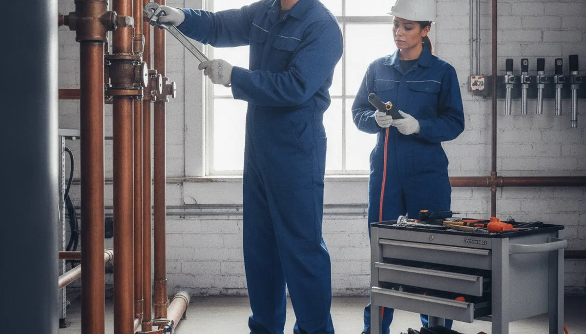Lancaster, PA plumber repairing a home pipe for fast plumbing repair service