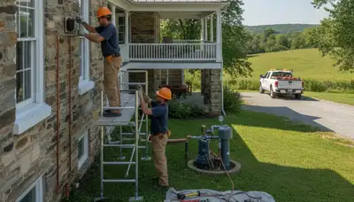 Lancaster, PA plumber repairing a residential pipe for plumbing repair service