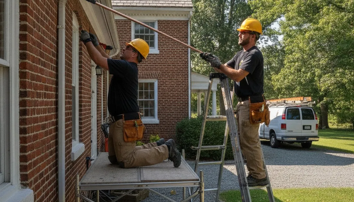 Lancaster, PA plumber repairing a residential pipe for plumbing service