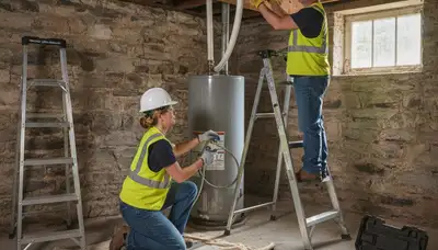 Lancaster, PA plumber repairing a residential pipe for plumbing service needs