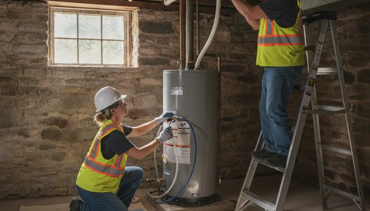 Lancaster, PA plumber repairing a plumbing fixture for residential service