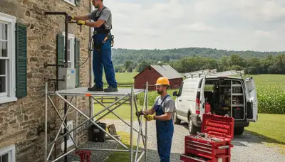 Lancaster, PA plumber repairing a pipe for a plumbing service call