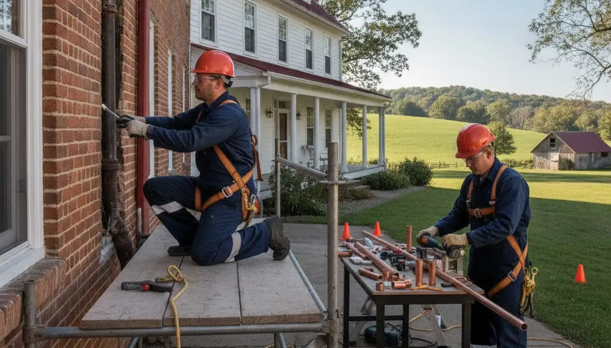 Lancaster, PA plumber repairing a residential leak for local plumbing service