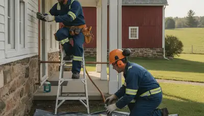 Lancaster, PA plumber repairing a residential pipe for plumbing service
