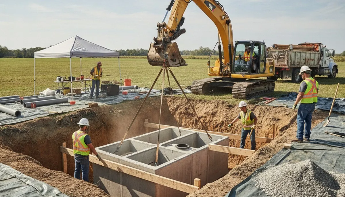 Septic tank installation in Lancaster, PA by On Call Plumbers for a Lancaster home