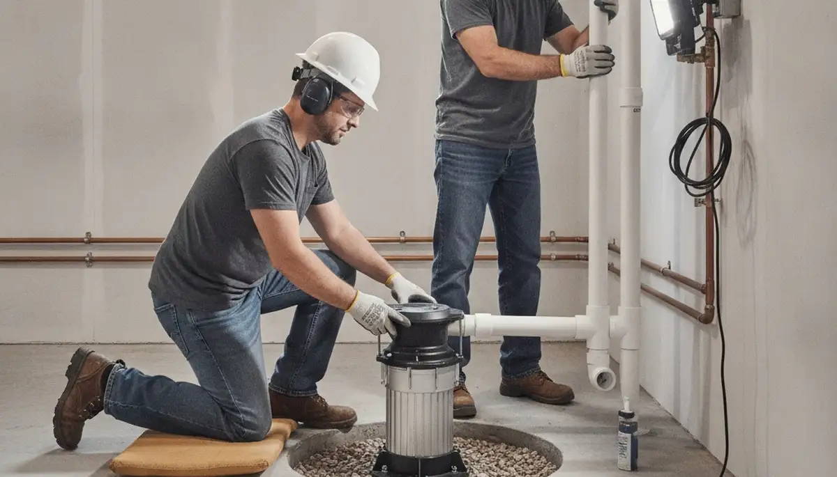 Sump pump installation for Lancaster, PA homes to prevent basement flooding during heavy rain