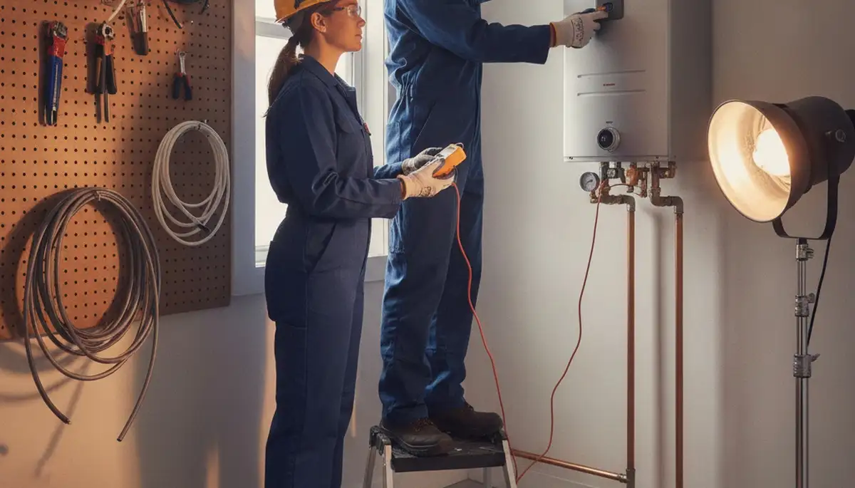 Tankless water heater installation by Lancaster, PA plumber for efficient home hot water service